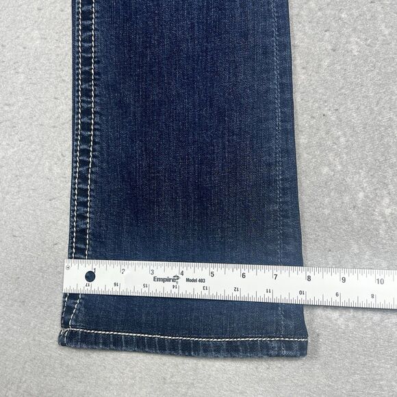 Miss Me Jeans Womens Size 28 Signature Rise Boot Dark Blue Wash Bejazzled Pocket - Picture 9 of 14